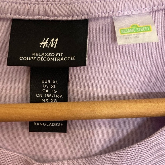 H&M x Sesame Street lavender long sleeve top with Elmo - Picture 3 of 4